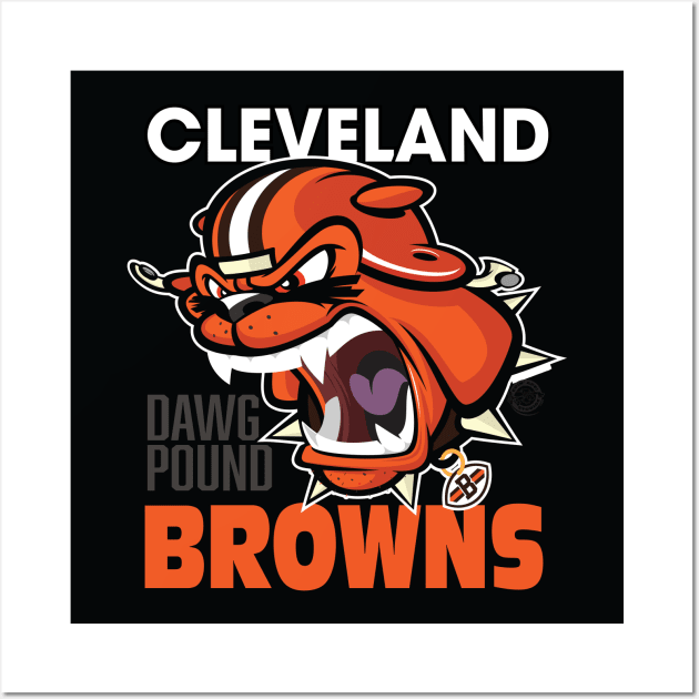 Cleveland Browns BullyDawg Growler - Dawg Pound Wall Art by Goin Ape Studios